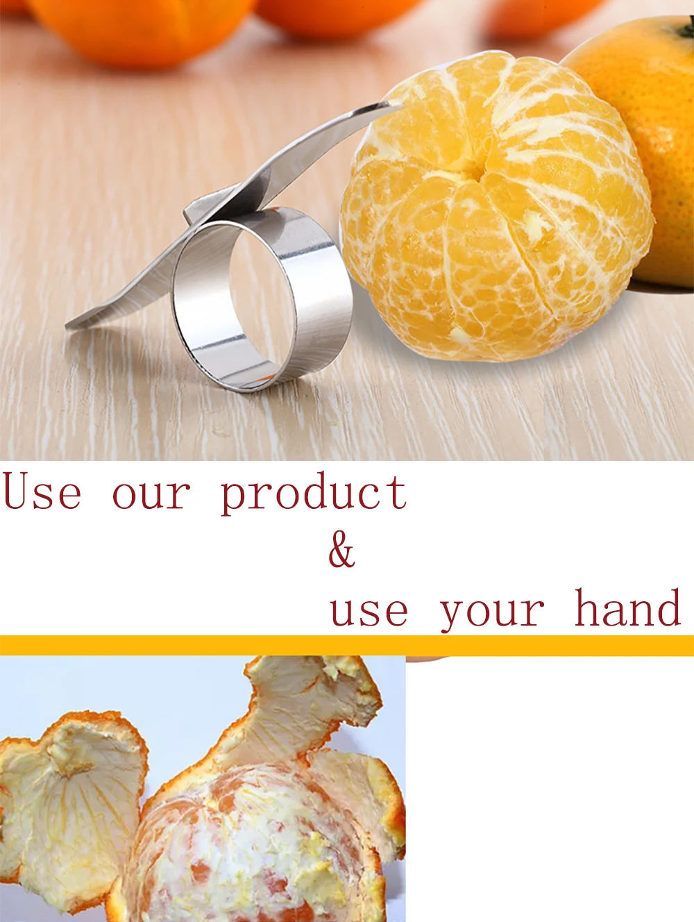 Кухонные инструменты из нержавеющей стали оранжевый фруктовый устройство для чистки кожуры Parer пальчикового типа острое лезвие легко открыть цитрусовый нож для очистки грейпфрута