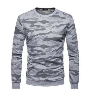 

Men Casual Camouflage Hoodies Fashion Round Neck Long-sleeve Thin Bottoming Hoodies Sweatshirts For Male Nice Spring Autumn