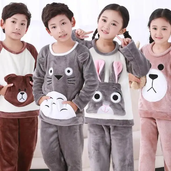 

Girls Winter Sleepwear pyjamas Children long sleeved Clothes kids Pajamas Sets Soft Boys long sleeved Homewear baby Nightwear