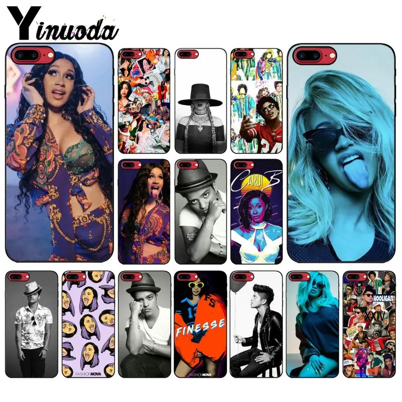 

Yinuoda Cardi B and Bruno Mars Pattern TPU Soft Phone Cell Phone Case for Apple iPhone 8 7 6 6S Plus X XS MAX 5 5S SE XR