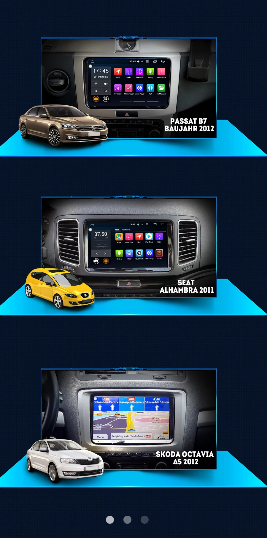 Perfect ARKRIGHT 9" Android 8.1 Head Unit/for VW Passat Golf Seat Leon/Skoda/Tiguan Car Radio Audio Stereo HD GPS Navigation Player 5