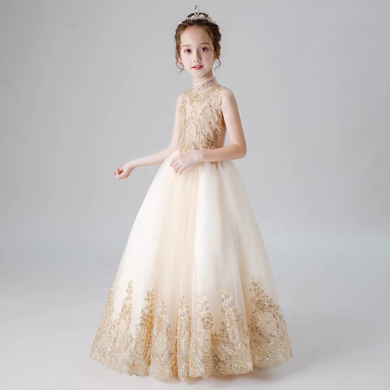 

Children's Princess Dresses Girls Flower Performing Elegant Long Evening Party Dresses