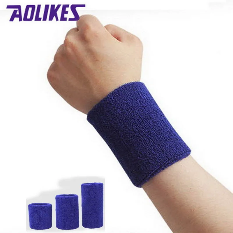 

AOLIKES 6 Pcs/Lot Yoga Volleyball Tennis Sweatband Wrist Band Support Brace Wraps Sweat Bands zweetband pols For Running