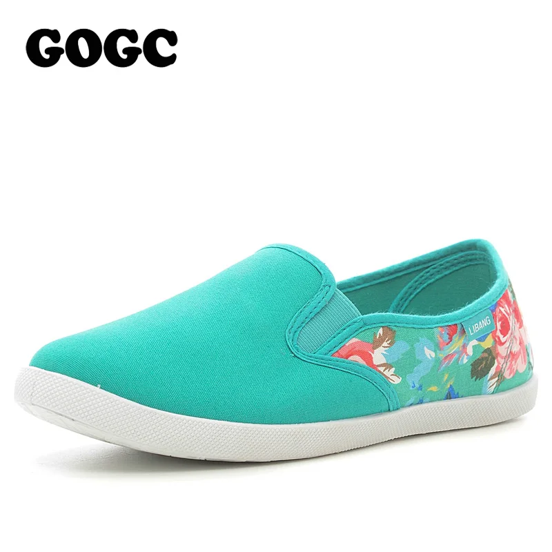 Женские парусиновые туфли с цветочным принтом без застежки|slip on|slip on womenslip women shoes |