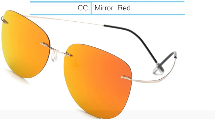 IVSTA, матричный стиль, без оправы, солнцезащитные очки, для вождения, поляризационные, титановые, с памятью, винтажные, готический, авиационный, пилот - Цвет линз: Red