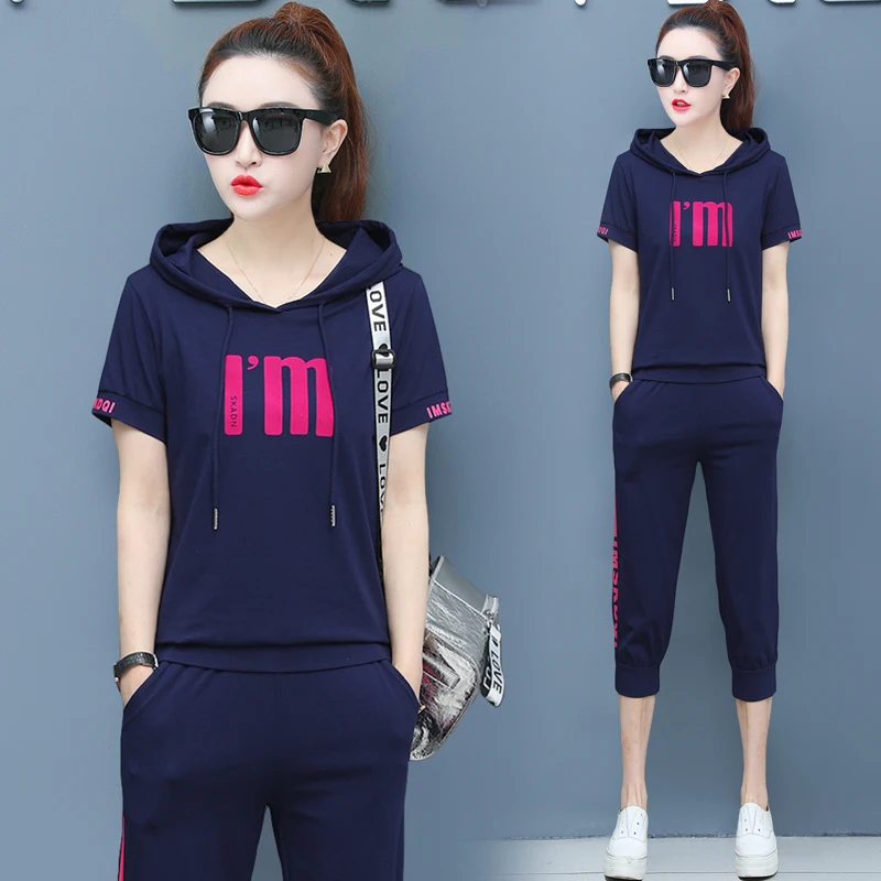 

Women Two Piece Outfits 2019 Summer Plus Size Festival Outfit Tracksuit Sportswear Co-ord Set Hoodies Top and Pant Suits Clothes