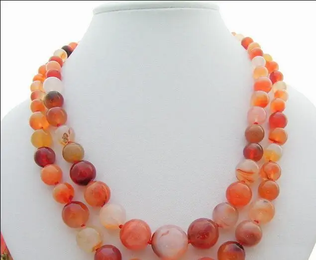 

FREE SHIPPING>>> Beautiful 2Strds 16mm Carnelian Necklace Toggle Clasp
