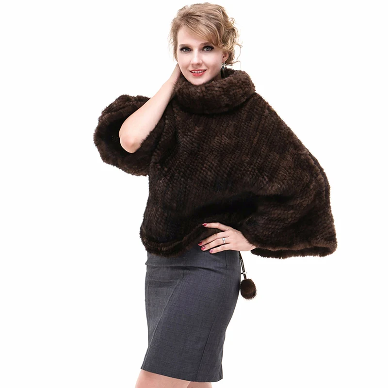 Рисунок 5 - Женское Вязаное пончо из натурального меха норки