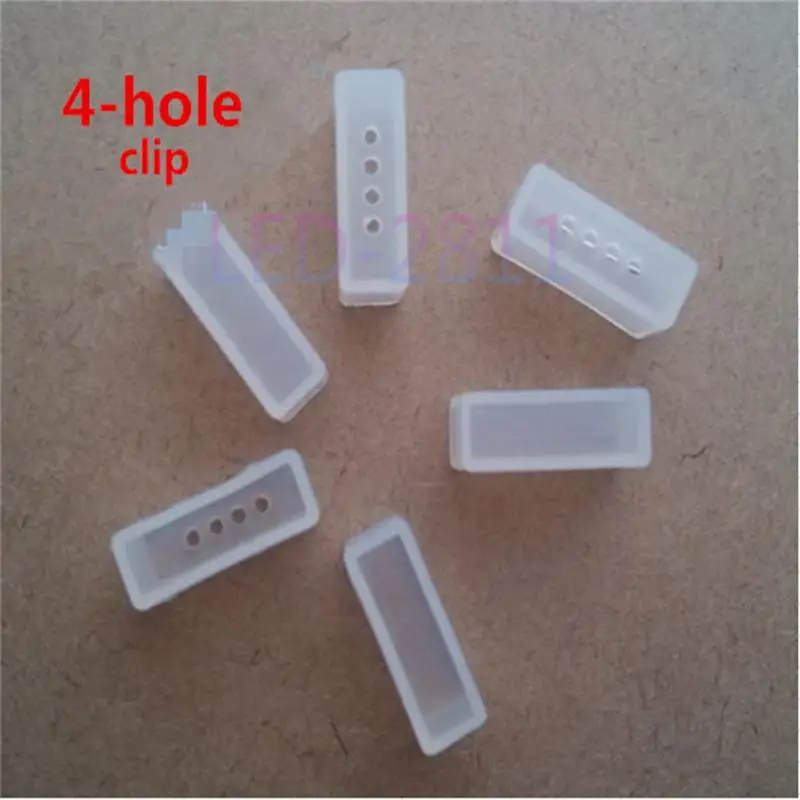 

1000 pcs Silicone clip, end caps use for waterproof Silicone tube SMD 5050 ws2801 ws2811 2812b RGB led strip light non-2--4 hole