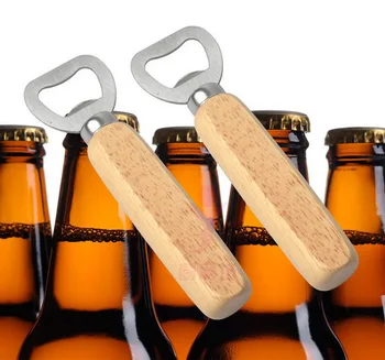 

DHL 1000pcs high quality Wood Handle Handheld Bartender Bottle Opener Wine Beer Soda Glass Cap Bottle Opener Kitchen Bar tools