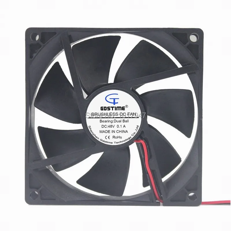 

1pieces Gdstime DC 48V 2Pin Ball 92mm x 92mm x 25mm 9225 Cooling Cooler Axial Flow Fan