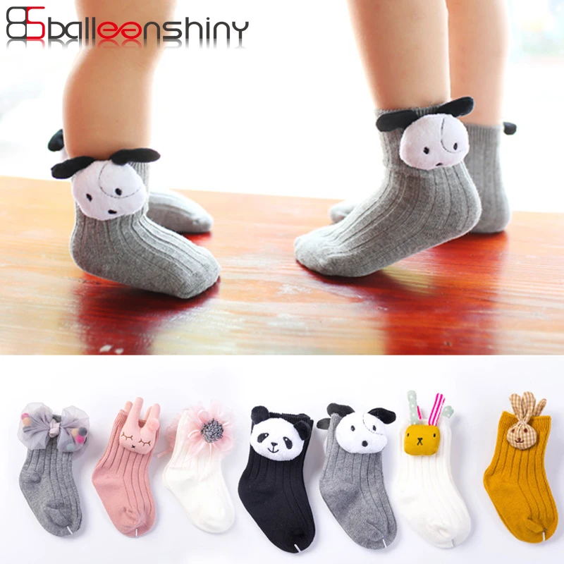 

BalleenShiny 2 Pairs 3D Cartoon Animal Socks Baby Boys Girls Fashion Cute Cotton Socks For Children Kids Gift Box Autumn Winter