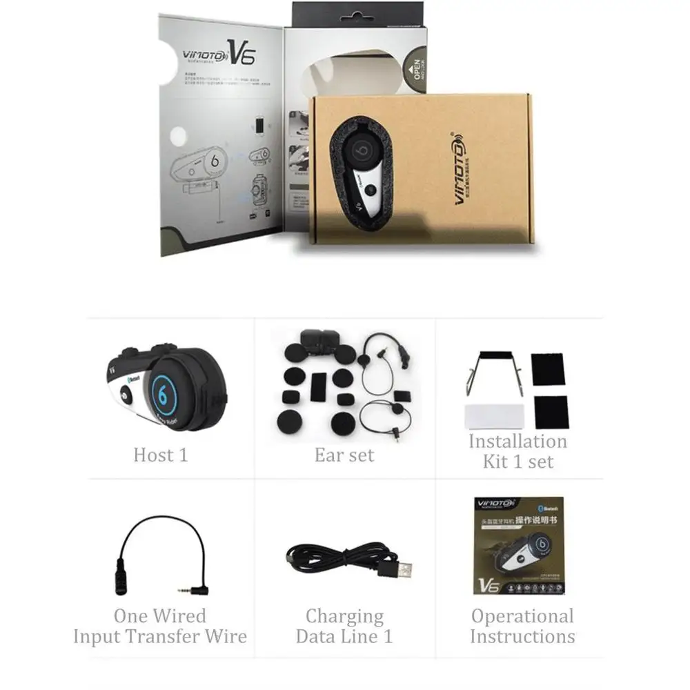  Englisch VersionHelmet Headset Easy Rider moto Vi moto V6 Multi-funktionale Stereo Kopfhörer Für Ha