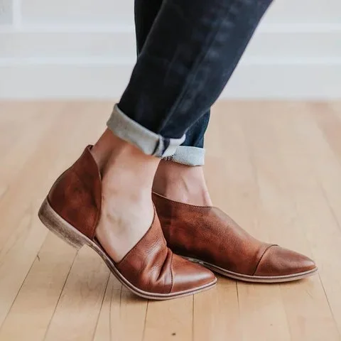 

Retro Flat With Gladiator Sandals Women Flat Pointed Toe Rome Sandals Basic Plus Size Slip-On Casual Bohemian Shoes Solid