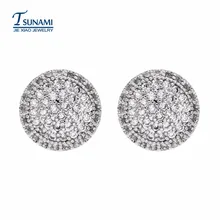 Роскошные миниатюрный круглый циркон серьги Дизайн модные ювелирные изделия циркон серьги для женщин/девочек er-105