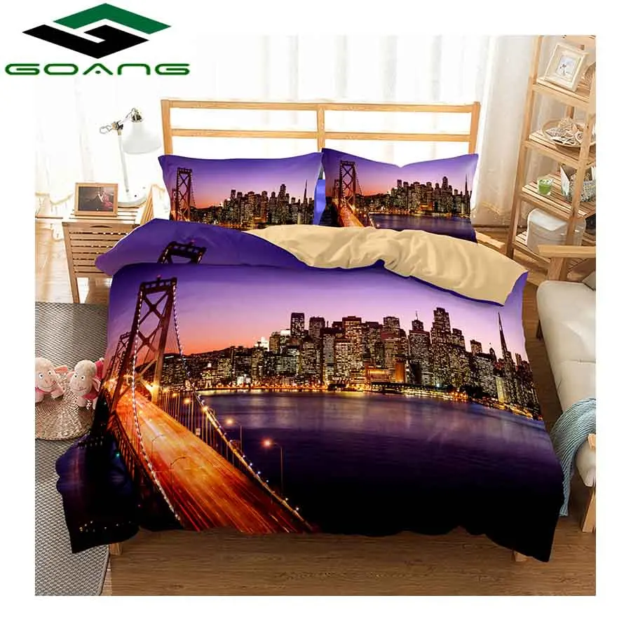 GOANG Комплект постельного белья 3d цифровая печать красивый город ...