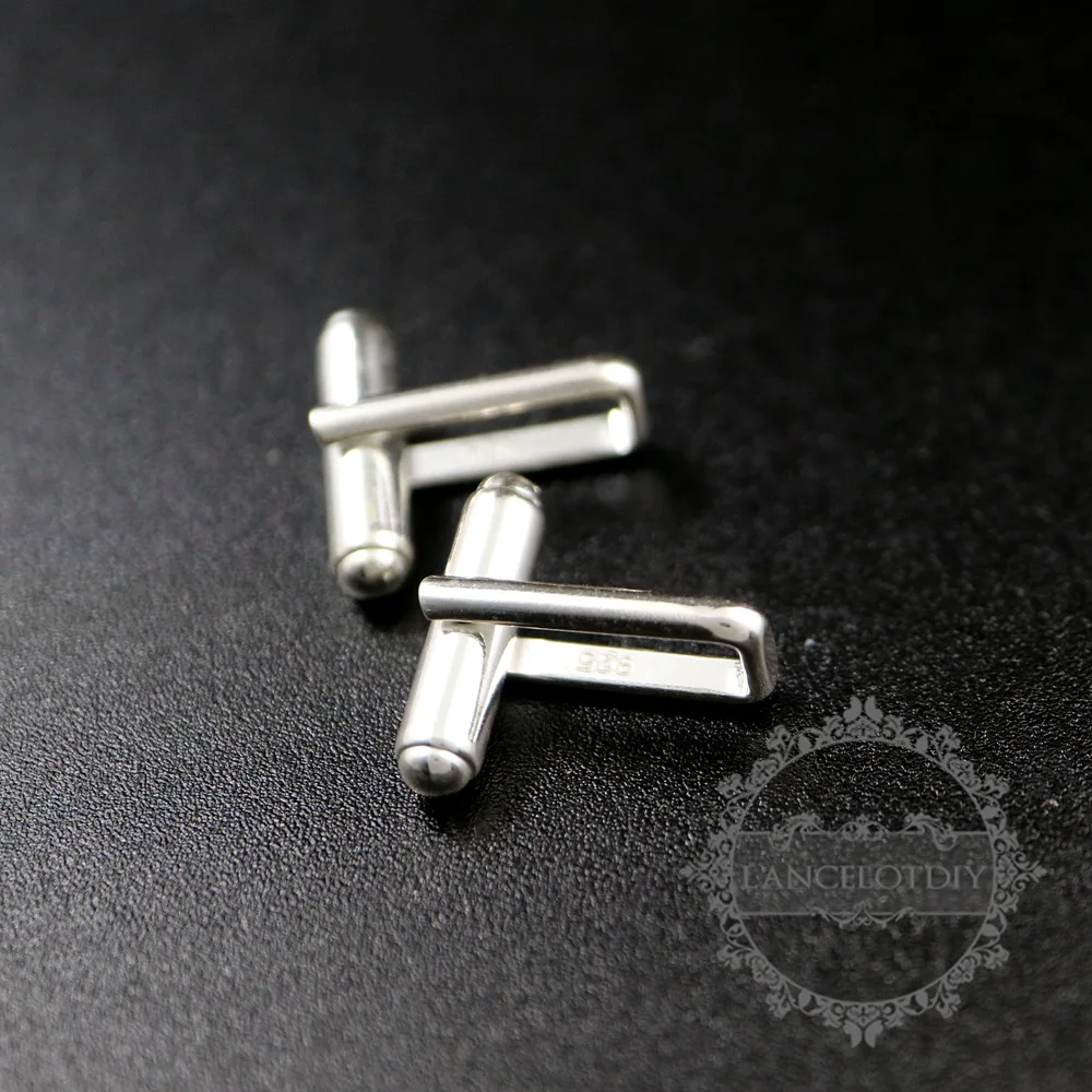 solid 925 sterling silver French cufflinks base stem DIY cuff links supplies findings 1500151 hbs sterling silver cufflinks