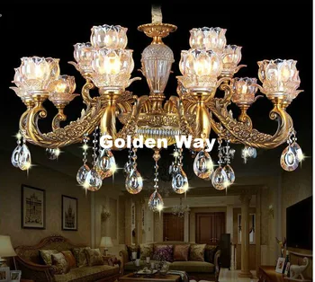 

Zinc Alloy Crystal Lights Crystal Chandeliers Brass Pendant Lamp Dining Room Living Lobby lamp Lighting E14 LED AC Candle Bulb