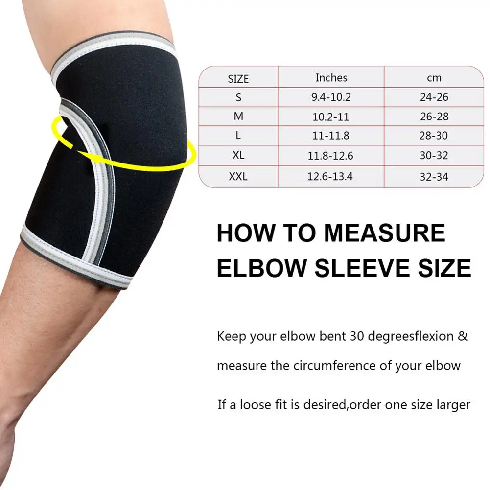 Локоть рукава 7 мм(1 пара) Высокая производительность Локоть рукав поддержка для тяжелой атлетики тренировки веса и пауэрлифтинга