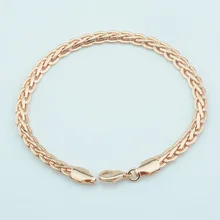 5 мм женские мужские 585 цвета розового золота плетение Браслеты цепи 20 см