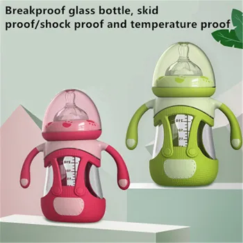YOOAP 240ML Glass Baby Feeding Bottle Silicone Fully Automatic and Care Baby Newborn Baby Bottles baby stuff mamadeira health raising pot is fully automatic and thickened glass