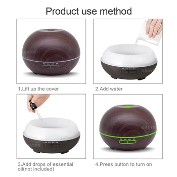 

aroma diffuser Ultrasonic Humidifier Wood Perfumes Humidifier With 7 Color LED aromatherapy diffuser