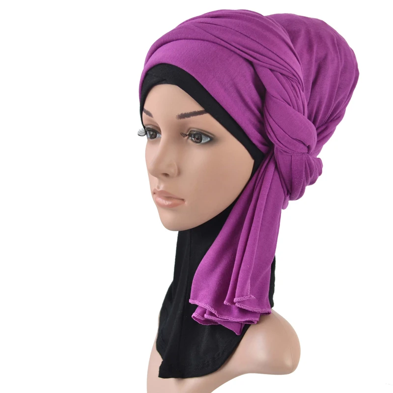 Один кусок хиджаб шарф Макси шали шарфы женские мусульманские хиджабы мусульманская леди палантин splid однотонное Джерси хиджаб 70x160 см