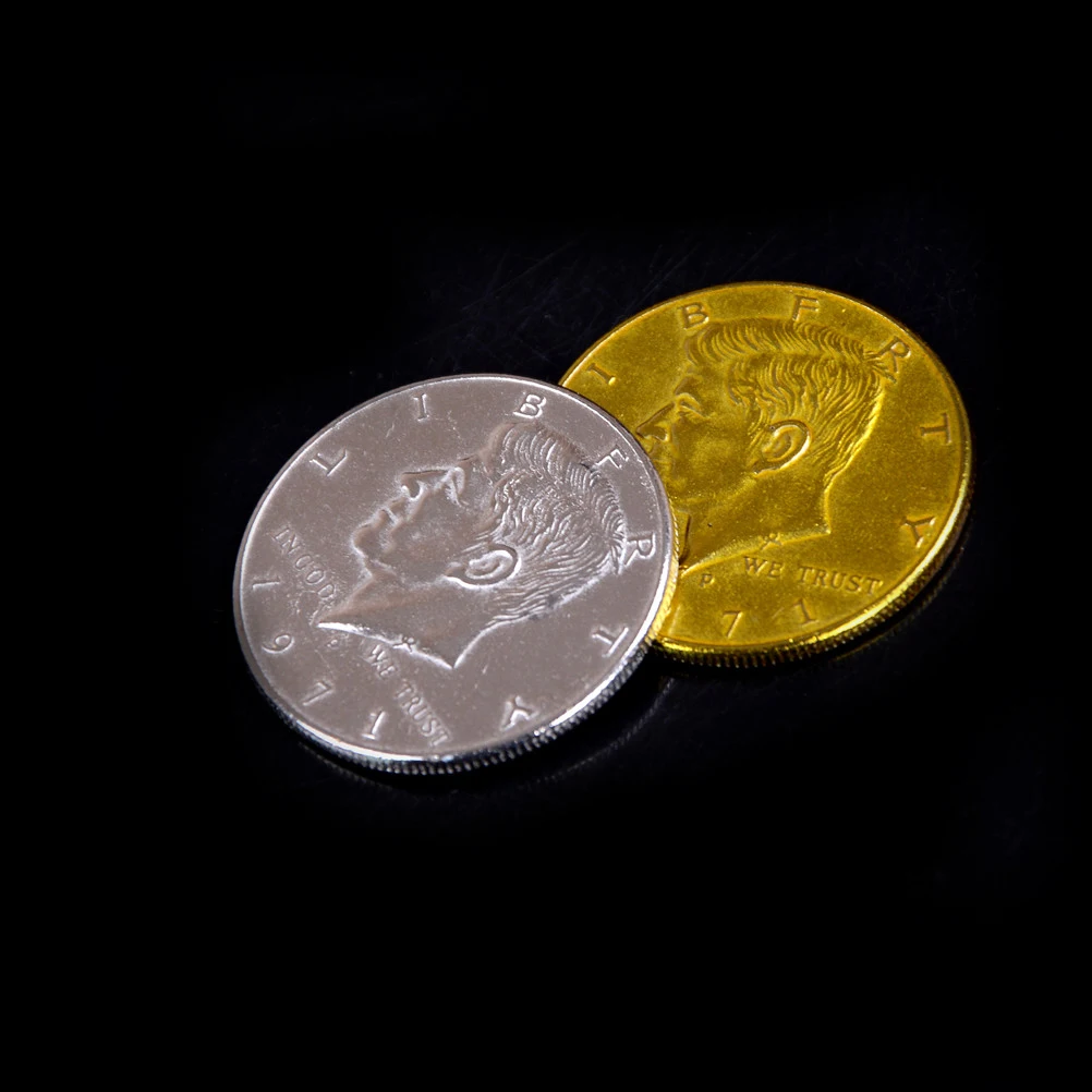Новый Половина доллар Монета Волшебные трюки магия монет Интимные аксессуары трюк Волшебные трюки реквизит Игрушечные лошадки