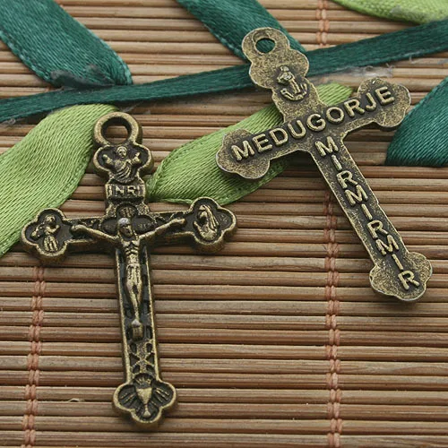 

16pcs dark bronze tone cross crucifix charms h3293