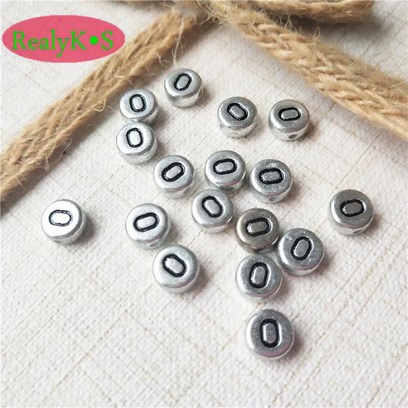 

Free Shipping 4*7MM Silver Letter Beads 500pcs 3600pcs/Lot Single English Character Initial O Printing Plastic Alphabet Beads