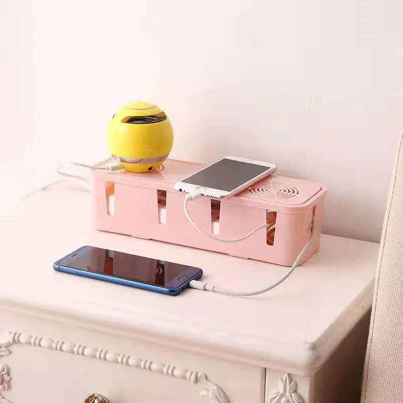 Cable Storage Box Power Strip Wire Storage Case Anti Dust Charger Socket Cable Organizer Box Desktop Network Line Storage Bin
