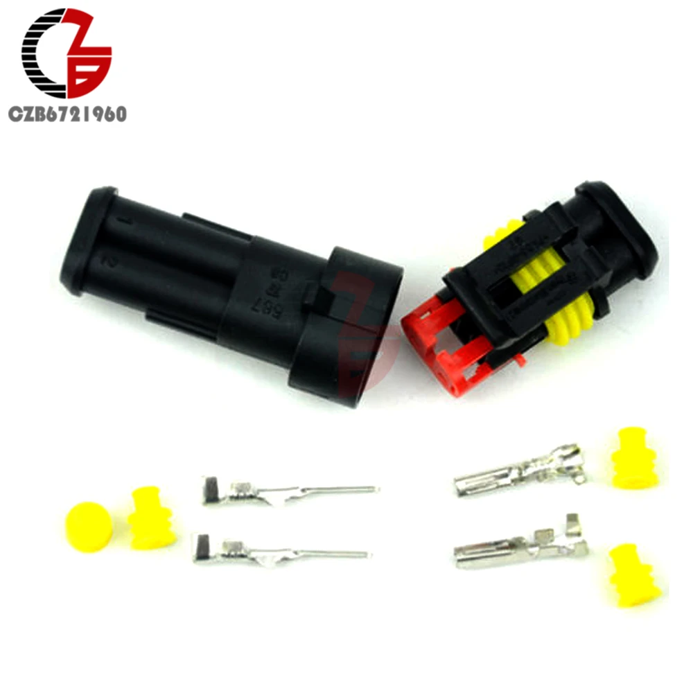 

1 Set Waterproof Electrical Wire Connector Plug 2 Pin Way Sealed HID For Car