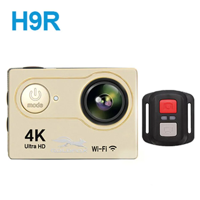 Goldfox H9R Спортивная Экшн-камера Ultra HD 4K WiFi 2," Водонепроницаемая видеокамера на шлем s Sport DV Cam с дистанционным управлением - Цвет: Золотой