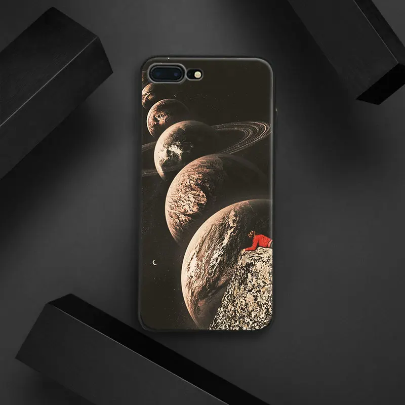 

Creativity Planet Collages Art Tpu Soft Silicone Phone Case Cover Shell For Apple IPhone 5 5s SE 6 6s 7 8 Plus X 10