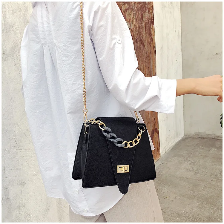 Женская сумка новая волна Корейская версия дикая косая простая сумка модная сумка на плечо с цепочкой