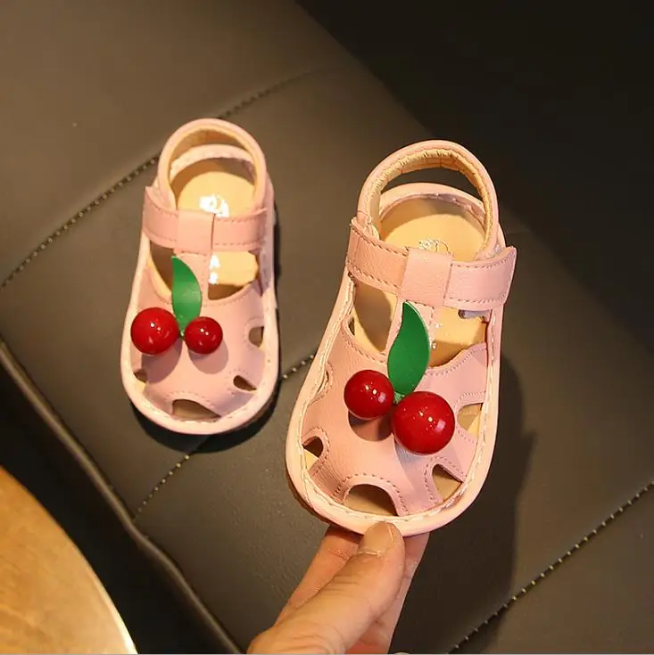

Summer Baby girls Cherry sandals kid girl infant toddler sandals 15-19 0-2years 203 pink white TX09