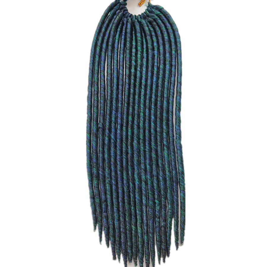 Pervado волос 1" 18" капроновый 16 Прядный Mix чёрный т пурпурный т мятный зелёный, синтетические богиня искусственные локоны в стиле Crochet, огромные косички из волос, низкотемпературное волокно плетения наращивание