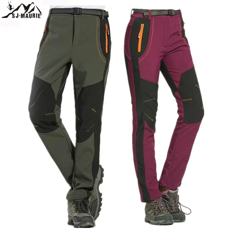Los amantes impermeable Trekking pantalones ropa deportiva de invierno accesorios de las mujeres de los hombres pantalones de lana pantalones de senderismo pesca caza montaña Pantalones