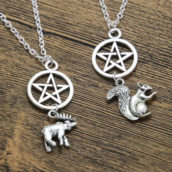

20pcs Moose and SquirrelBest Friends Supernatural Necklaces Supernatural inspired Jewelry Team Free Will Jewelry
