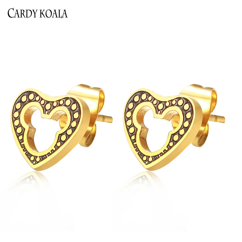 

Cardy Koala Love Girls Classic Mickey Earrings Gold / Silver Stud Earrings Fashion Jewelry Stainless Steel Stud Earrings