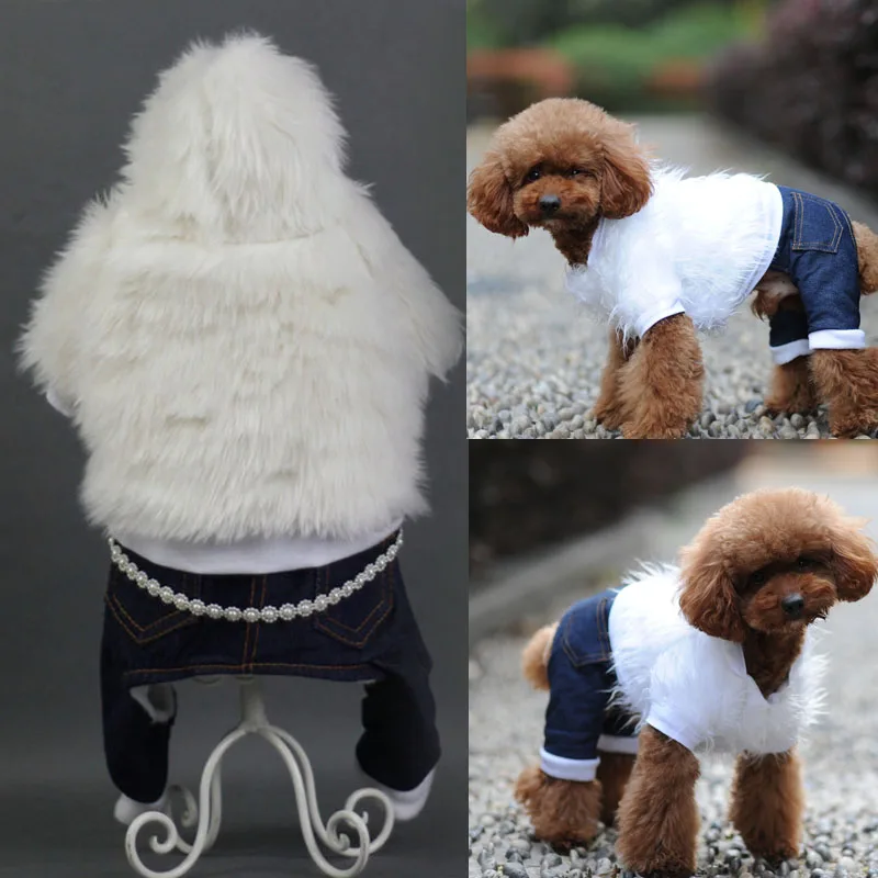 2016 New pet clothes elegant Luxury fur Collar Design Winter Dog