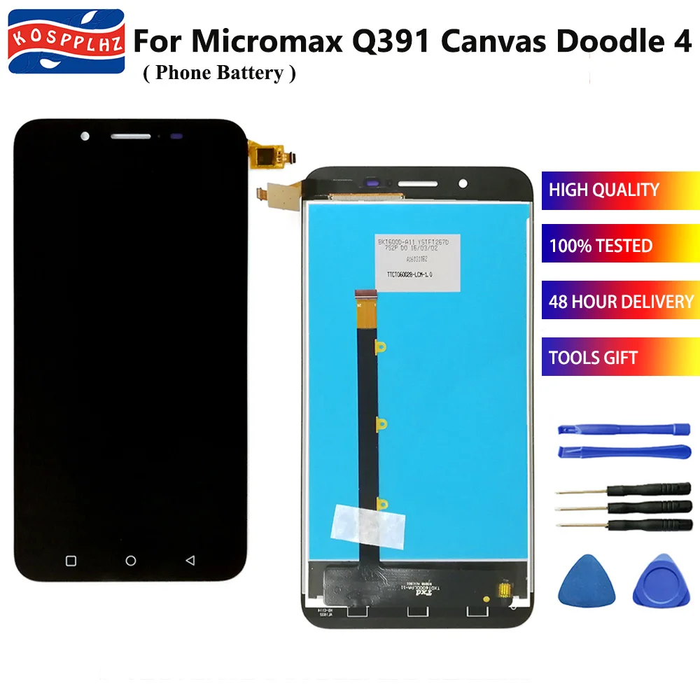 100% хорошо протестирован для Micromax Q391 Canvas Doodle 4 ЖК-экран с сенсорным экраном