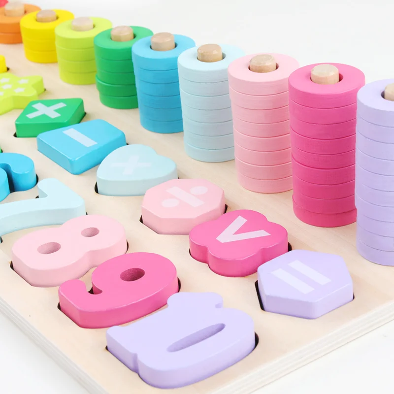 Pré-escolar de Madeira Jogo do Bebê Brinquedos para Crianças Montessori Brinquedos Contagem Forma Geométrica Cognição Educação Precoce Auxiliares Ensino Matemática Mod. 337218 36 auxiliares ensino matemática brinquedos para crianças