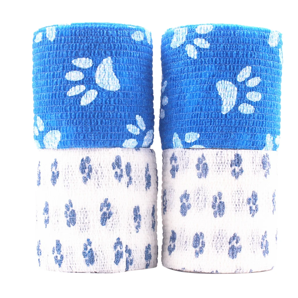 4Pcs Outdoor Sports Bandage 5cm 4.5m First Aid Treatment Tapes Kit Elastic Self Adherent Breathable Gauze Tape Pet Bandages