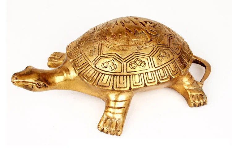 

2019 office home town House Protection # Money Drawing divine godly Turtle FENG SHUI GOLDEN Brass statue-- efficacious Talisman