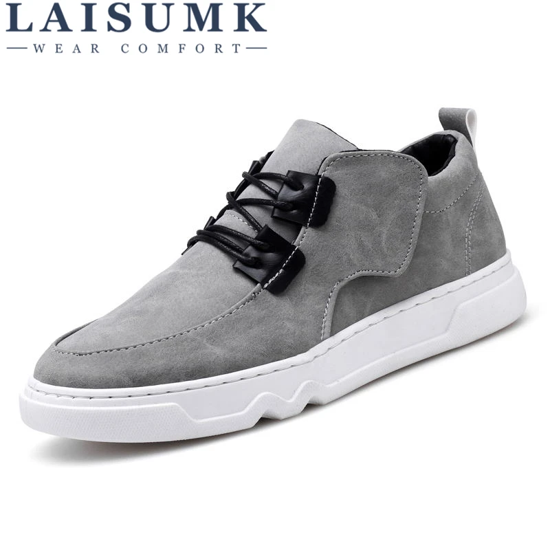 

LAISUMK 2019 Fashion Men PU Leather Sneakers Popular Trend Mens Shoes Casual Shoes for Male zapatos hombre