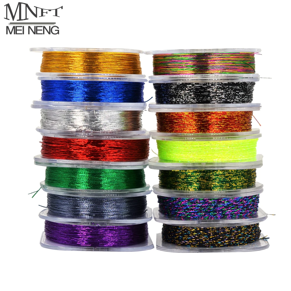 

MNFT 7Pcs 14 Colors Metallic Rod Building Wrapping Thread Guide Tying Thread Rod Build Braided Line Nylon Fibers Pole Tie Line