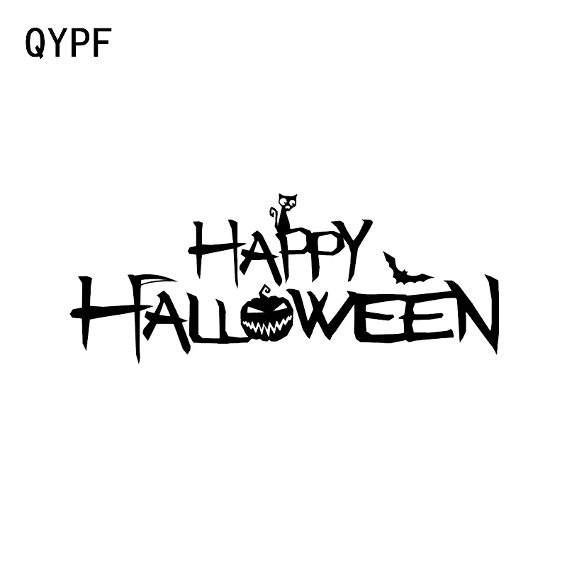 

QYPF 18*7.2 Interesting Happy Halloween Graphic Decor Vinyl Car Sticker Bumper Window C16-2295