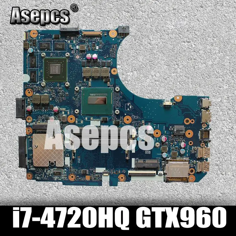 Asepcs N551JM N551JW для ASUS N551JQ G551JW N551JM Материнская плата ноутбука i7-4720HQ процессор PM GTX960 материнская плата протестирована