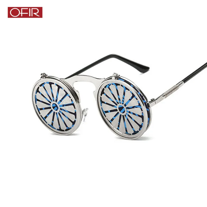 

OFIR 2018 Punk Steam Flip Retro Sunglasses Personality Reflective Sun Glasses Men for Women Tide Mechanical Design Eyewear UV400